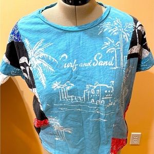 Pilcro blue and red t shirt